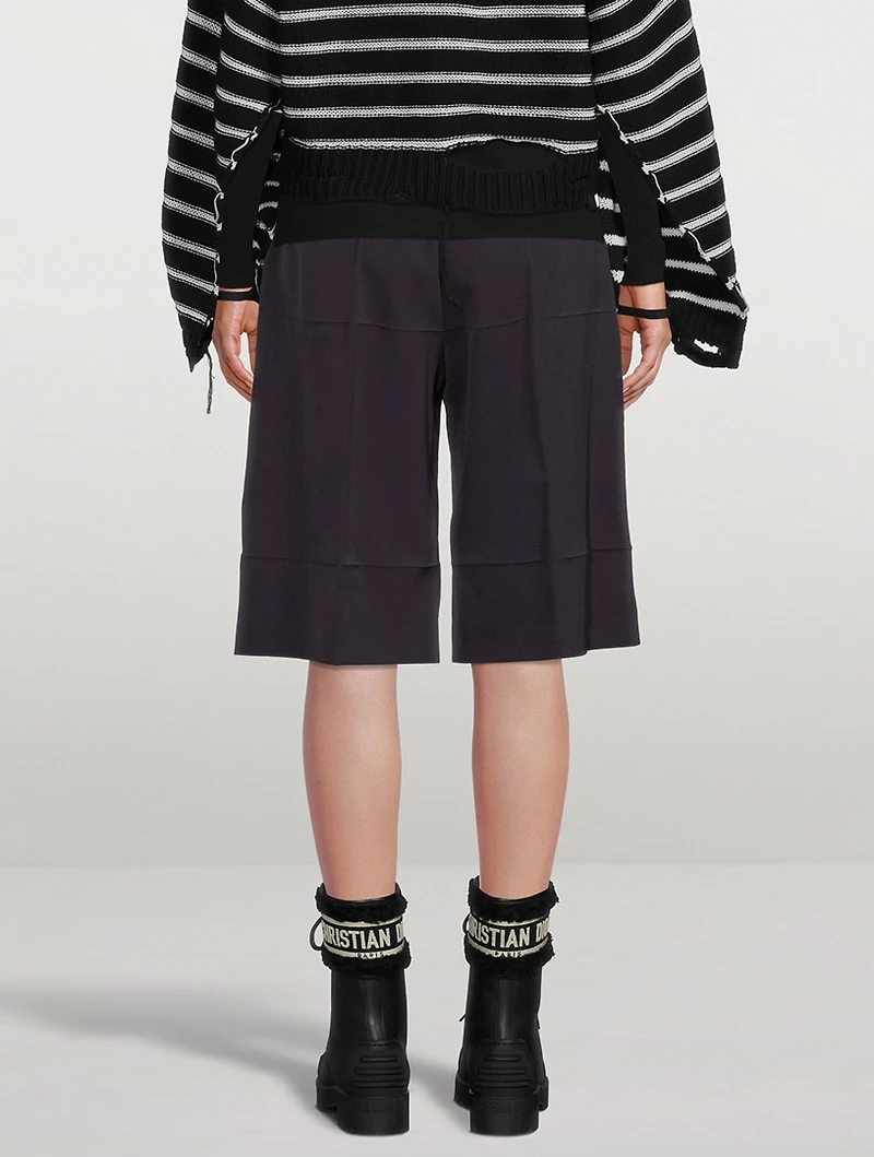Creased Twill Bermuda Shorts