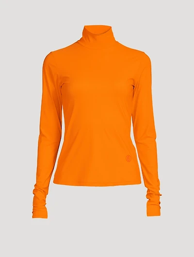 Tonal Logo Turtleneck Top