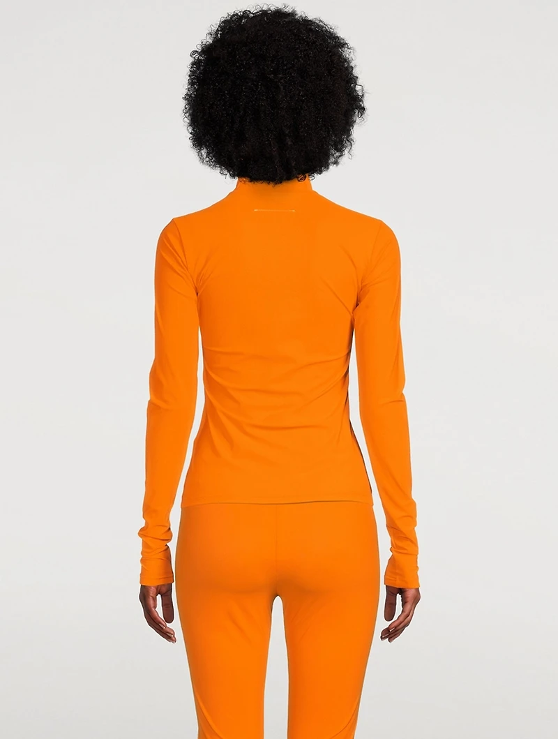 Tonal Logo Turtleneck Top