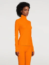 Tonal Logo Turtleneck Top