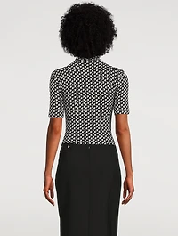 Second Skin Turtleneck Top Geo Print