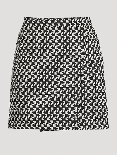 Wrap Mini Skirt Geo Print