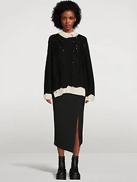 Dip-Dyed Cable-Knit Wool Sweater