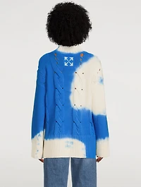 Tie-Dye Cable-Knit Wool Sweater
