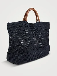 Mara Woven Raffia Top Handle Bag