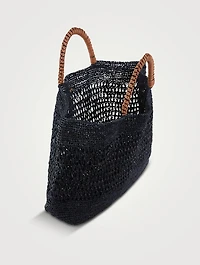 Mara Woven Raffia Top Handle Bag