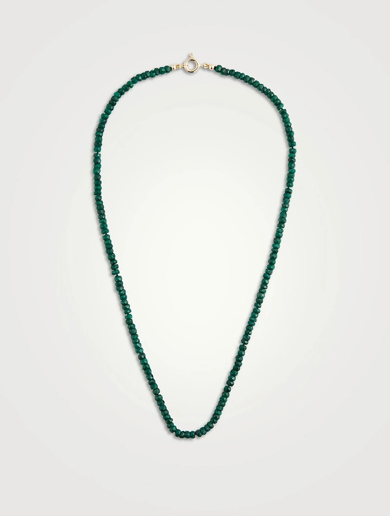 Faceted Emerald Beaded Necklace