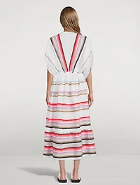 Bandira Plunge Neck Dress Striped Print