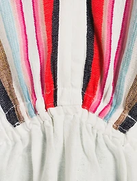 Bandira Plunge Neck Dress Striped Print