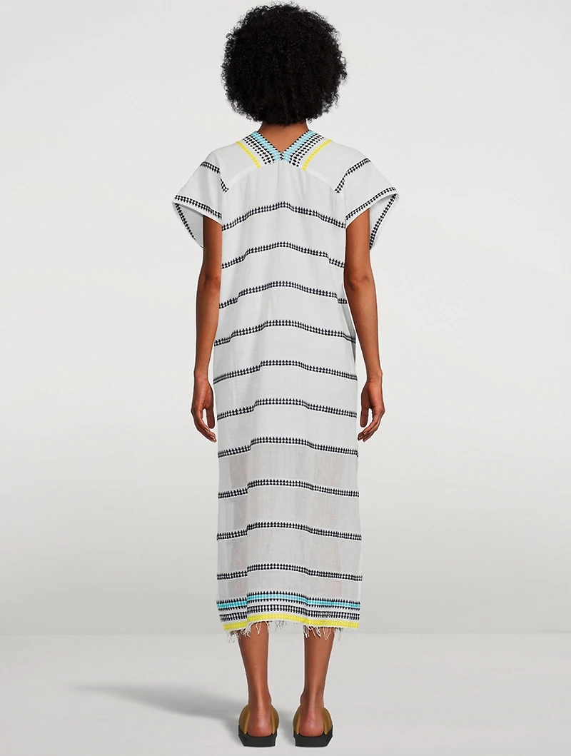 Sediri Long Caftan Dress Striped Print
