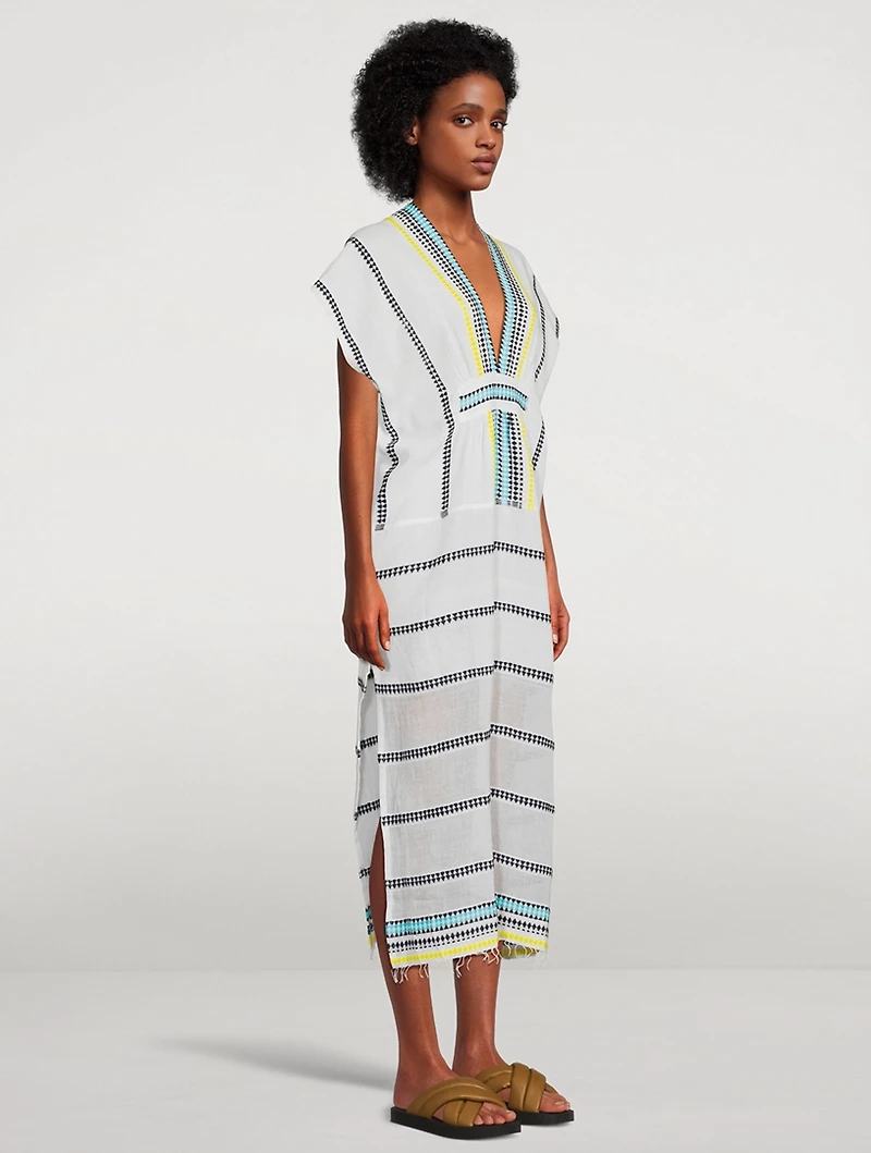 Sediri Long Caftan Dress Striped Print