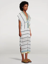 Sediri Long Caftan Dress Striped Print