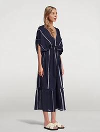 Nunu Plunge Neck Dress Striped Print