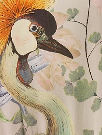 Guida Midi Kaftan Crowned Cranes Print