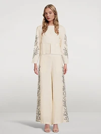 Ali Hemp Cropped Jacket With Embroidery