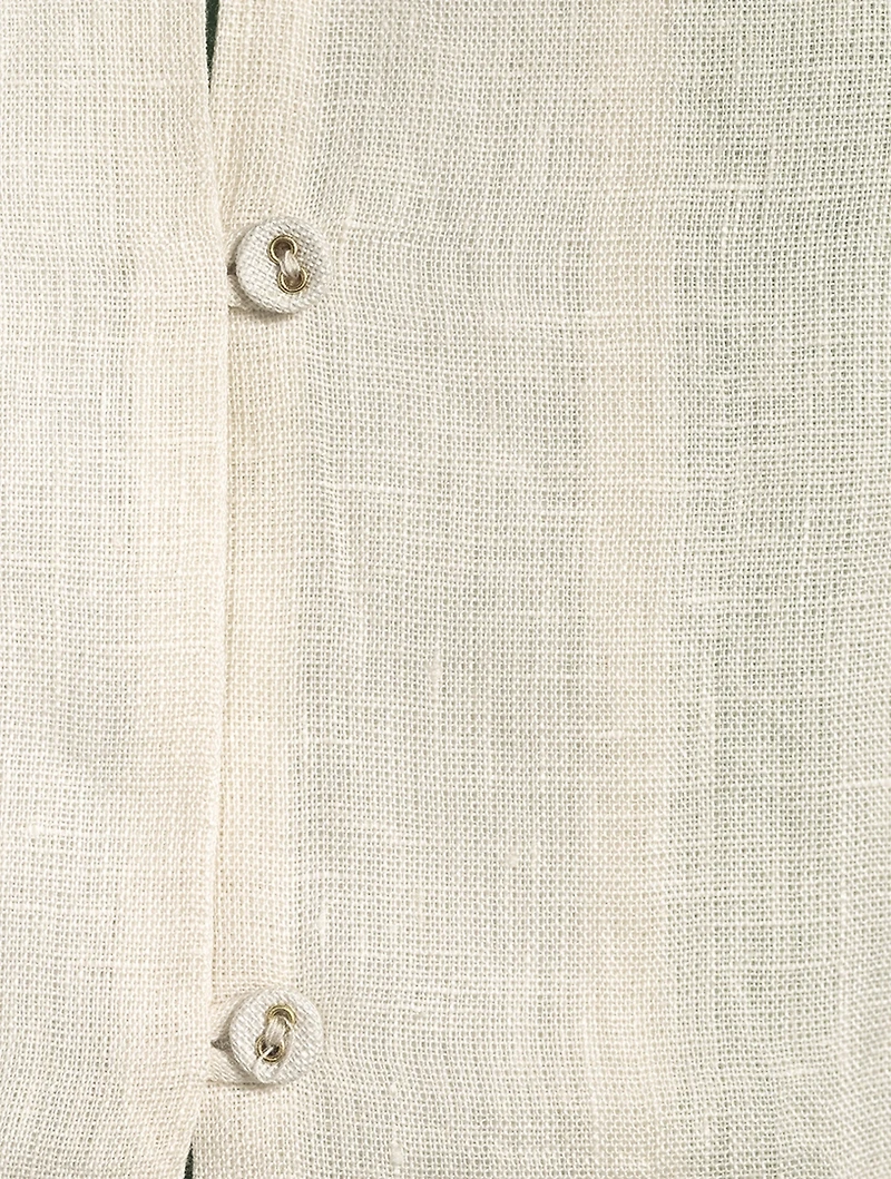 Ali Hemp Cropped Jacket With Embroidery