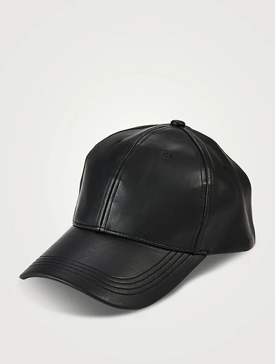 Cia Faux Leather Baseball Cap