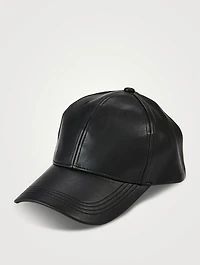 Cia Faux Leather Baseball Cap