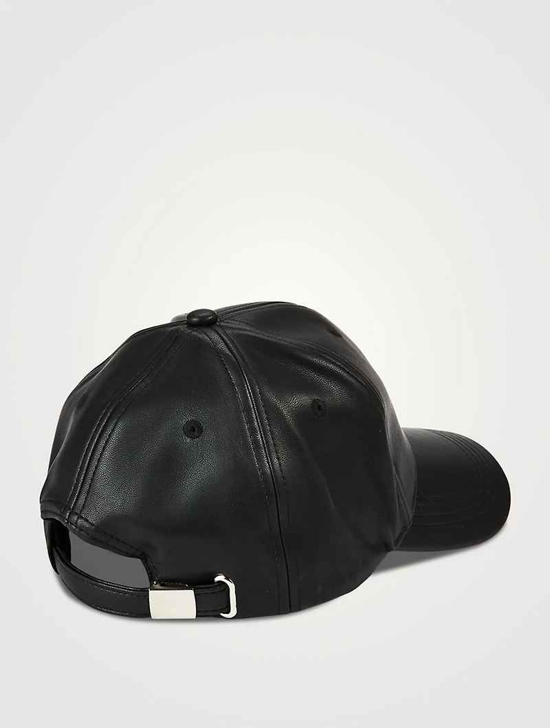 Cia Faux Leather Baseball Cap