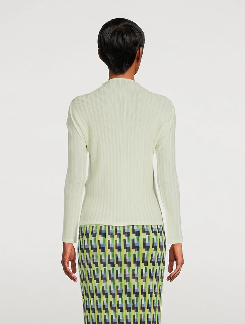 Rib Pleats February Long-Sleeve Top