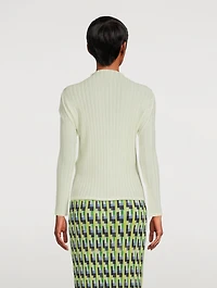 Rib Pleats February Long-Sleeve Top