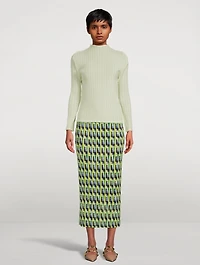 Rib Pleats February Long-Sleeve Top