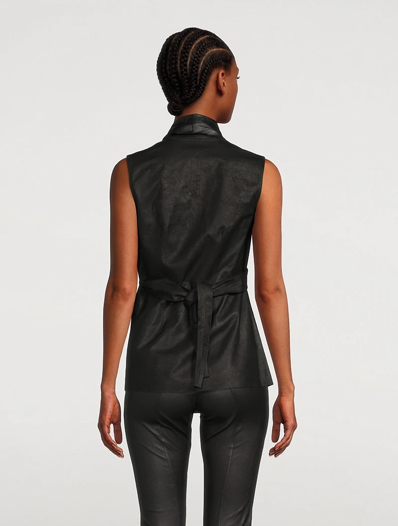 Laura Sleeveless Leather Top