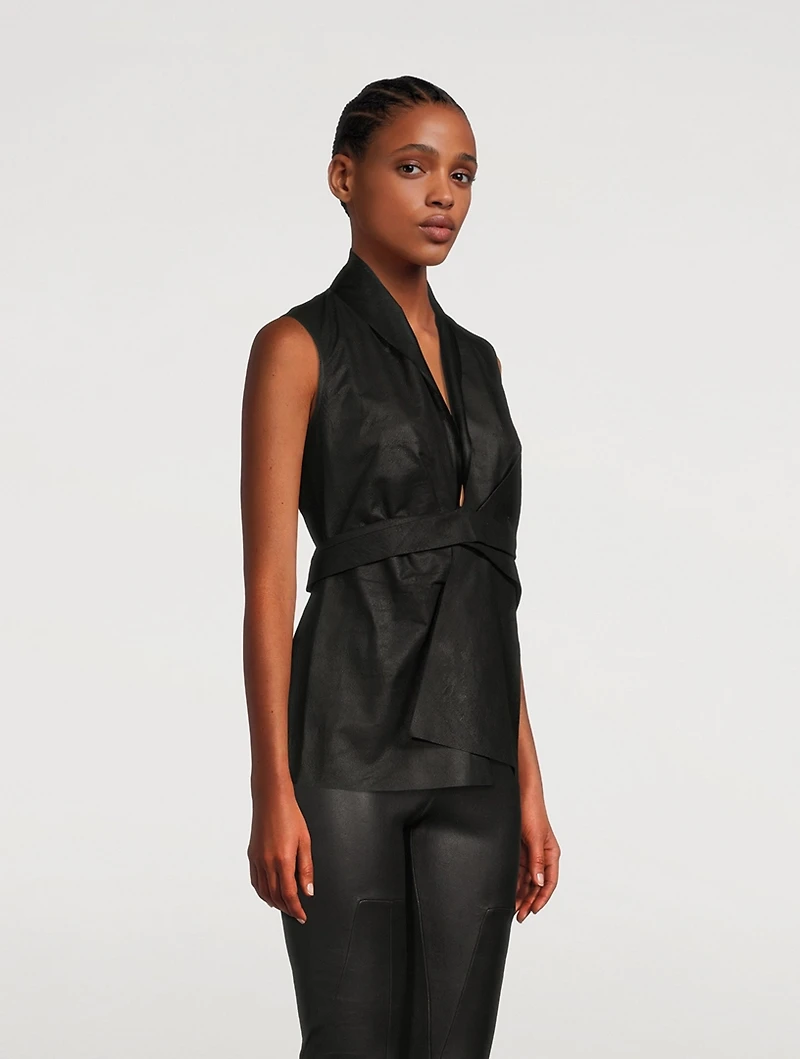 Laura Sleeveless Leather Top