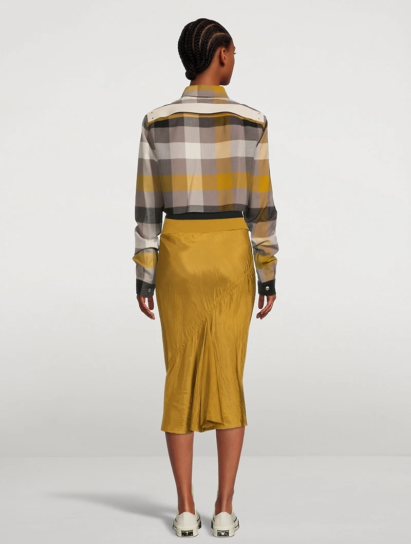 Cropped Shirt Jacket Plaid Print