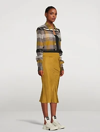 Cropped Shirt Jacket Plaid Print