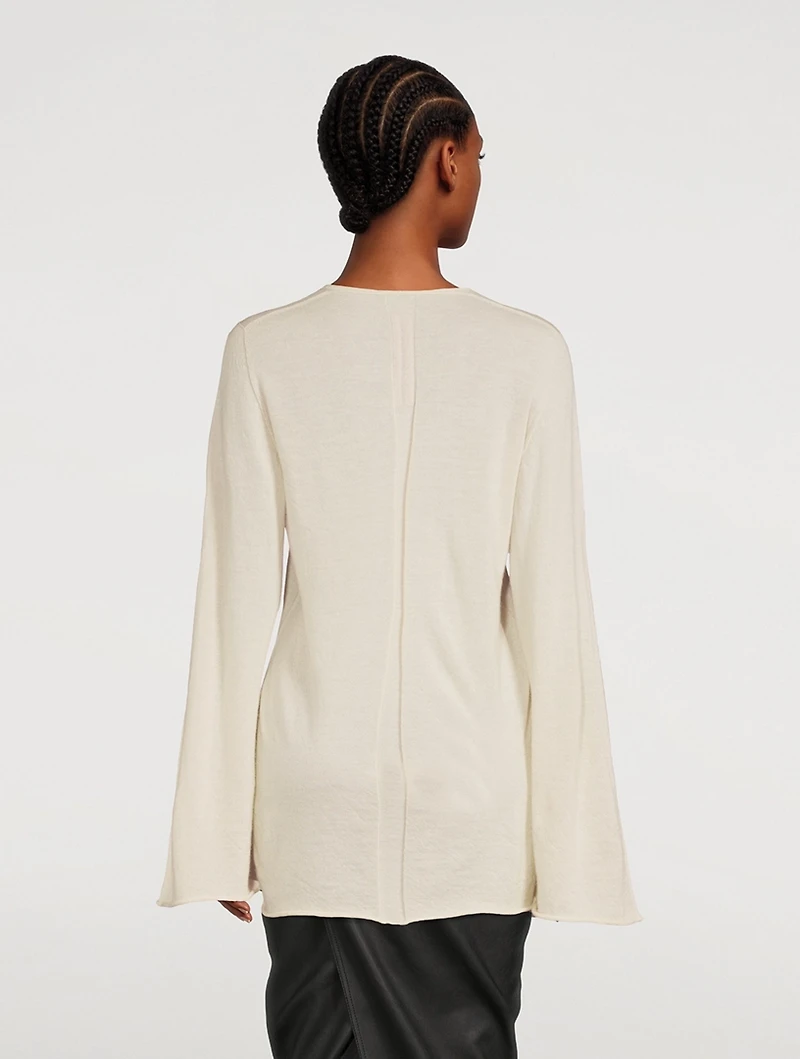 Cashmere Bell-Sleeve Sweater