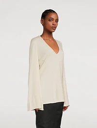 Cashmere Bell-Sleeve Sweater