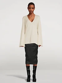 Cashmere Bell-Sleeve Sweater