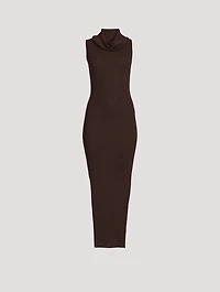 Cowl-Neck Wool Dress
