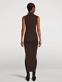 Cowl-Neck Wool Dress