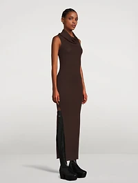 Cowl-Neck Wool Dress