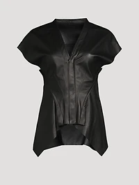 Naska Zip-Front Leather Shirt