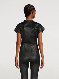 Naska Zip-Front Leather Shirt