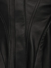Naska Zip-Front Leather Shirt