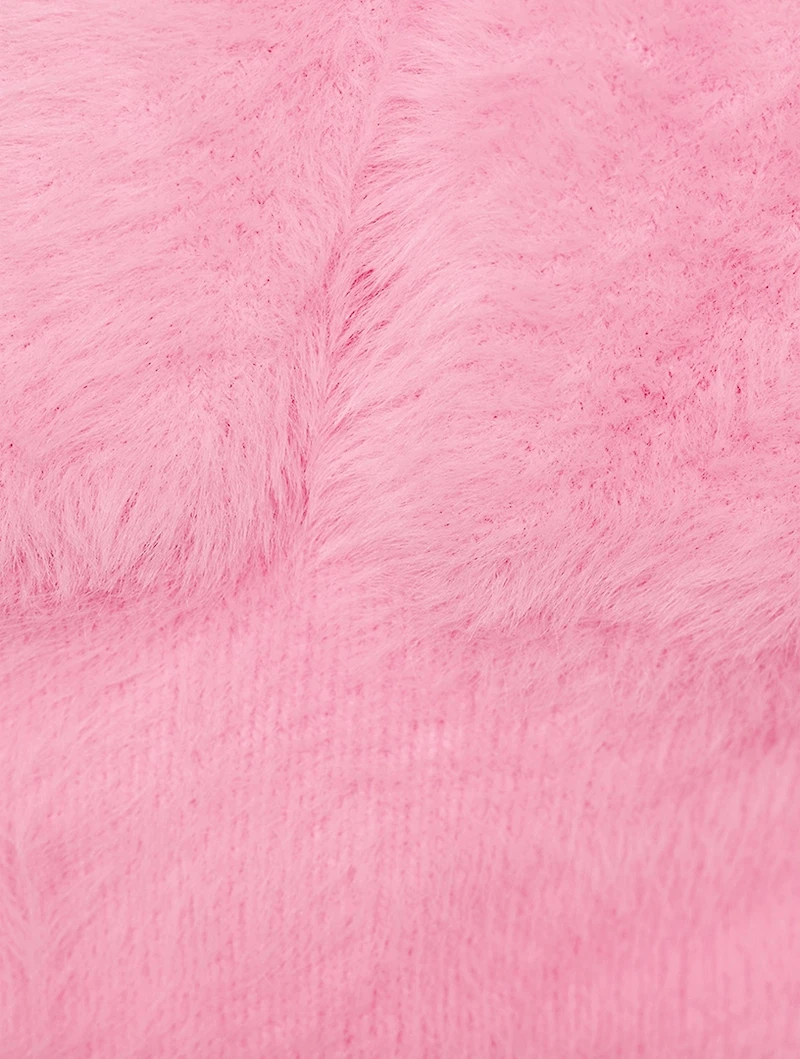 Faux Fur Cropped Cardigan