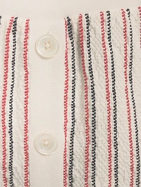 Textured Tweed Pencil Skirt Striped Print