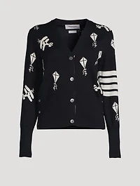 Sky Icon Intarsia Merino Wool Cardigan