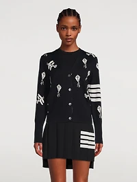 Sky Icon Intarsia Merino Wool Cardigan