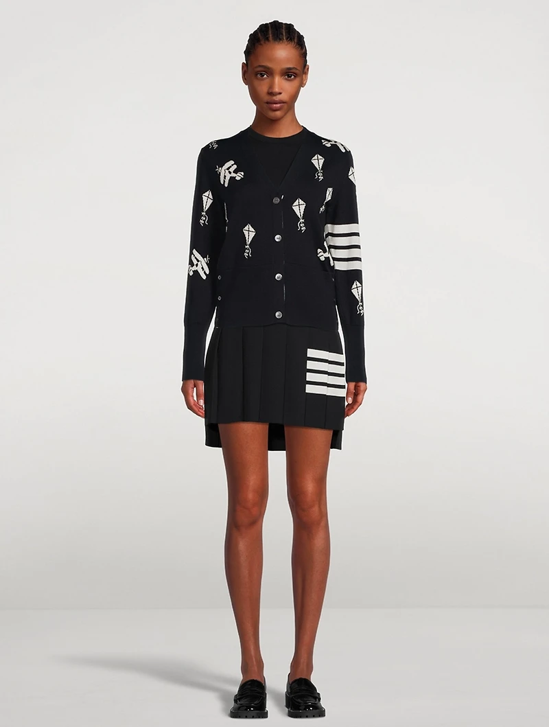 Sky Icon Intarsia Merino Wool Cardigan