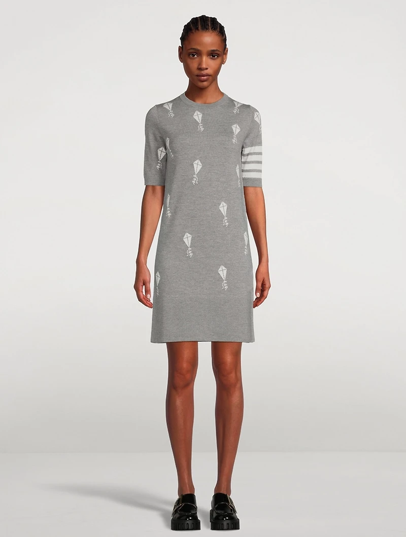 Sky Icon Intarsia Sweater Dress