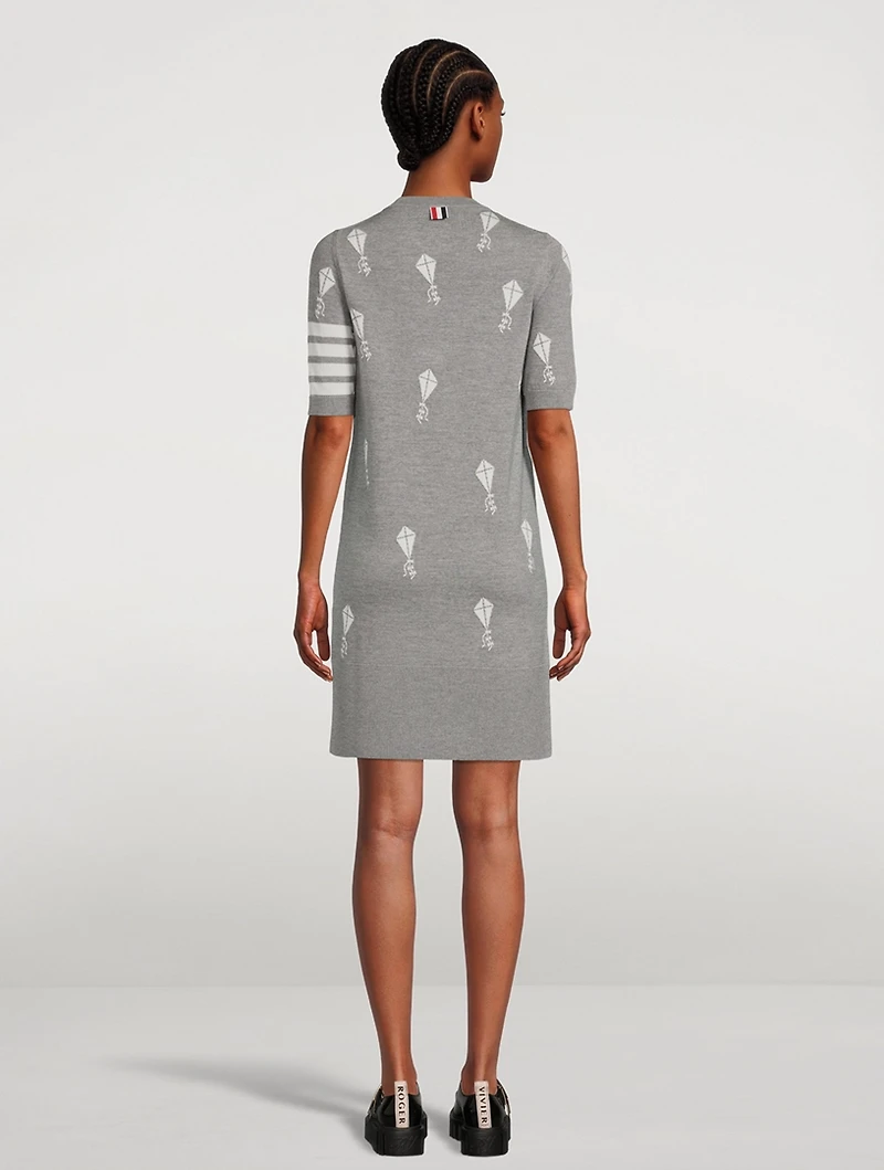 Sky Icon Intarsia Sweater Dress