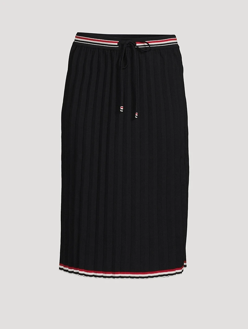 Overtwisted Cotton Knit Midi Skirt