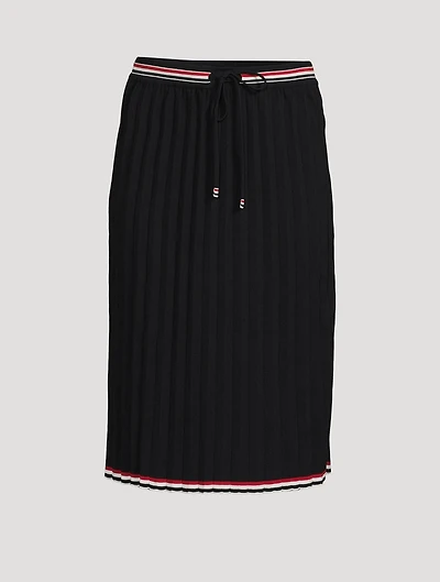 Overtwisted Cotton Knit Midi Skirt