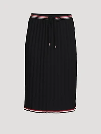 Overtwisted Cotton Knit Midi Skirt