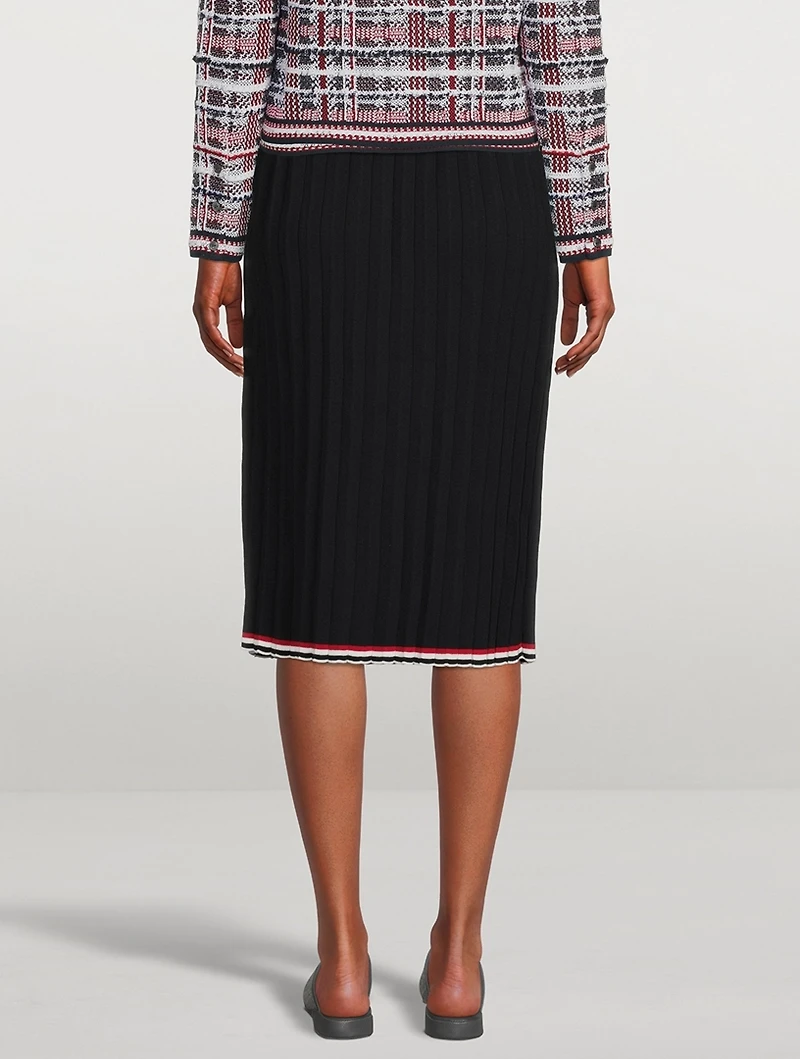 Overtwisted Cotton Knit Midi Skirt